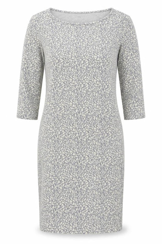 Dorothy Perkins Womens Grey Animal Print Polyester Sheath Size 8 Boat Neck Pullover