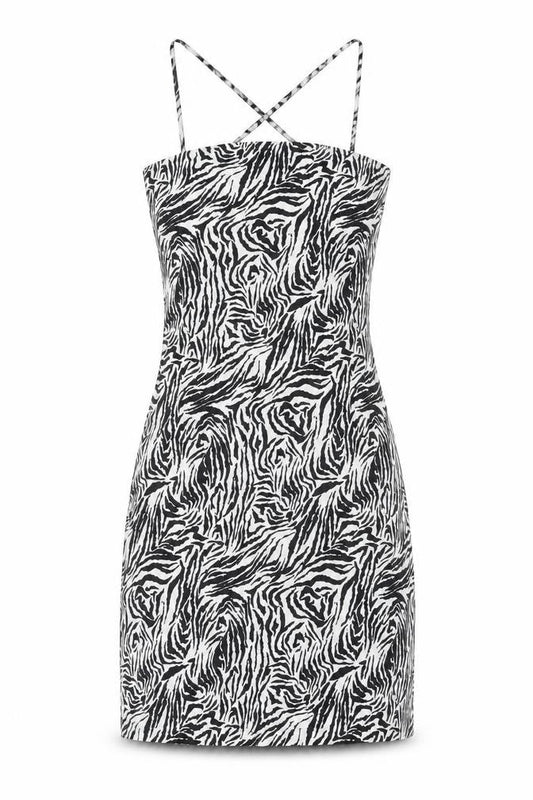 Misspap Womens Multicoloured Animal Print Polyester Tank Dress Size 10 Scoop Neck Zip