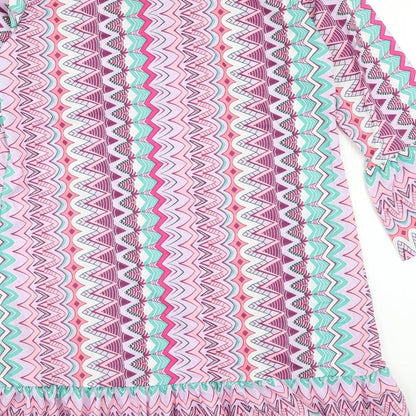 Womens Multicoloured Geometric Polyester Shift Size L Round Neck Tie