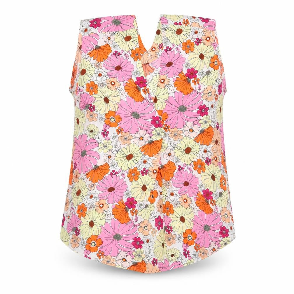 Marks & Spencer Womens Multicoloured Floral Polyester Basic Tank Size 12 V-Neck