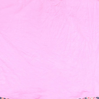 Marks & Spencer Womens Pink Geometric Polyester Basic Blouse Size 6 Round Neck