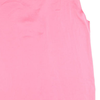 Marks & Spencer Womens Pink Polyester Basic Blouse Size 16 V-Neck