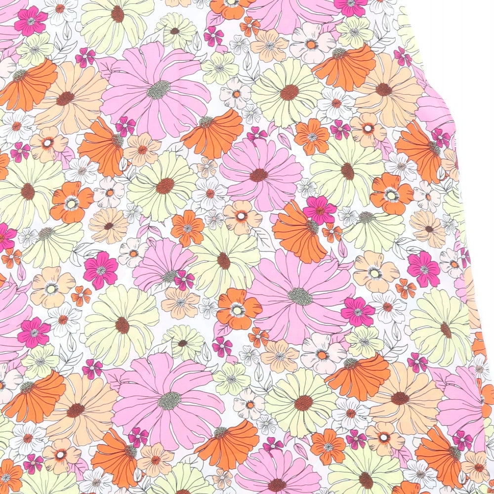 Marks and Spencer Womens Multicoloured Floral Polyester Basic Blouse Size 18 V-Neck