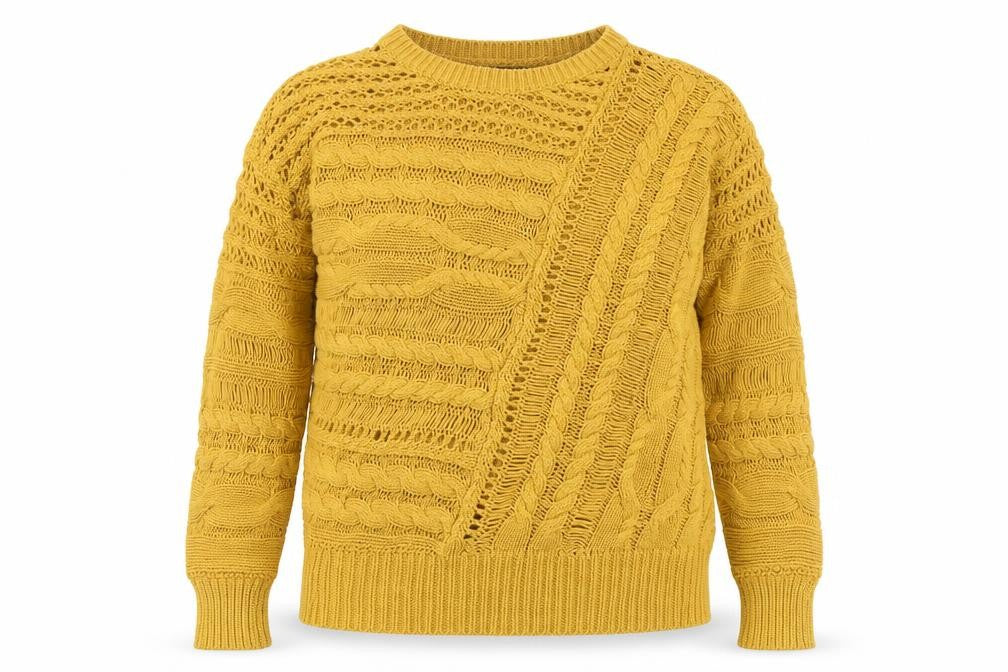 NEXT Womens Yellow Round Neck Cotton Pullover Jumper Size S