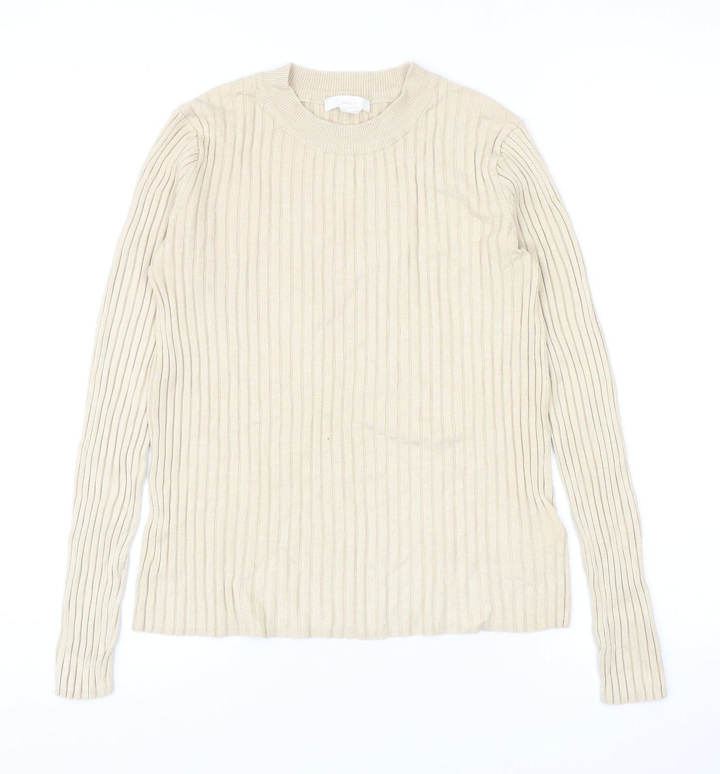 H&M Womens Beige Roll Neck Acrylic Pullover Jumper Size M