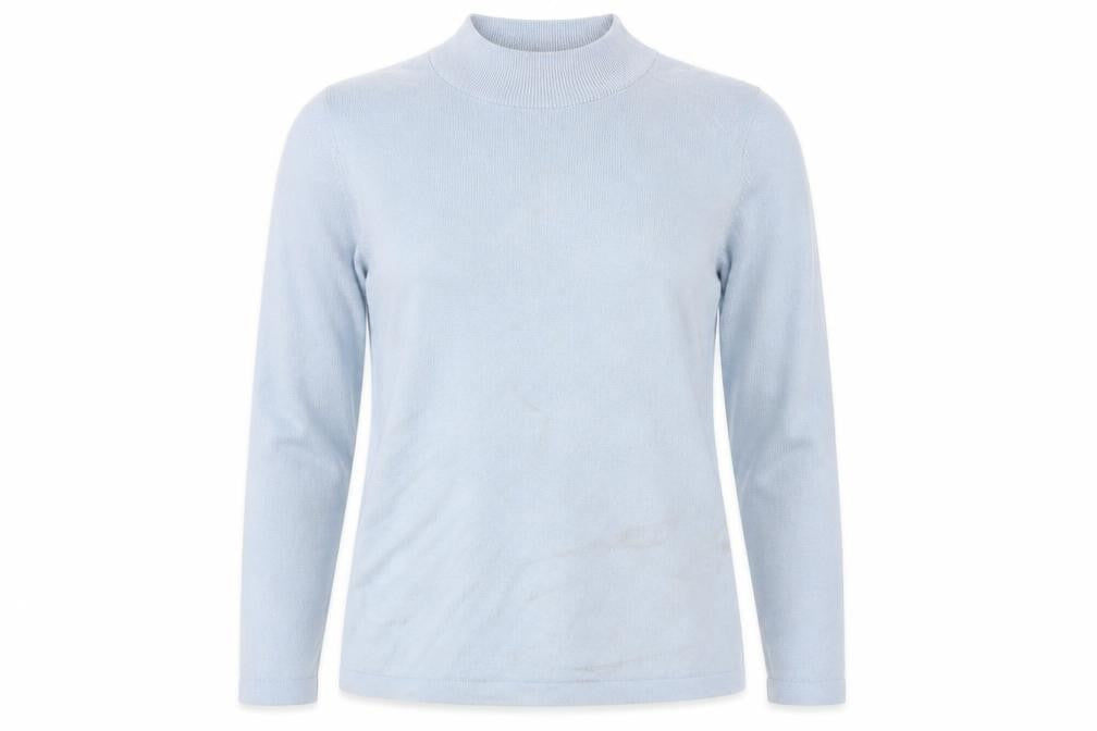 Marks & Spencer Womens Blue Mock Neck Acrylic Pullover Jumper Size 14