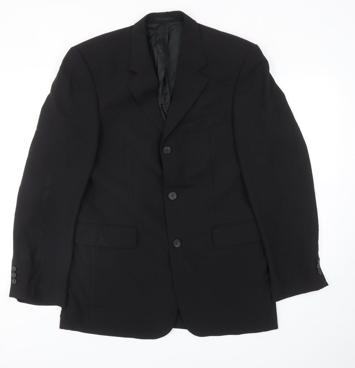 Tom English Mens Black Wool Jacket Blazer Size 38