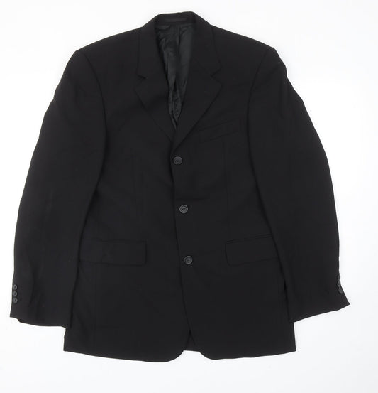 Tom English Mens Black Wool Jacket Blazer Size 38