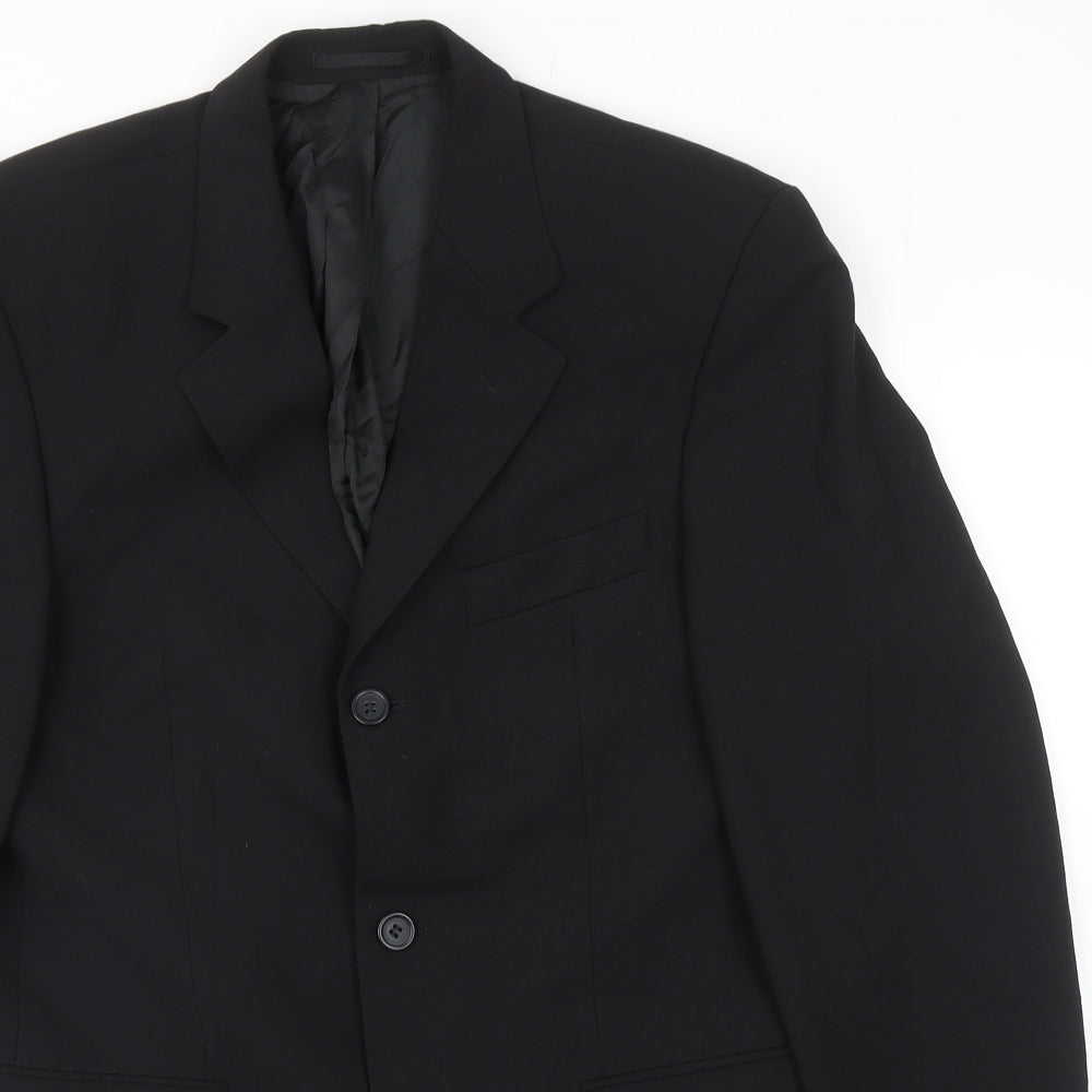 Tom English Mens Black Wool Jacket Blazer Size 38