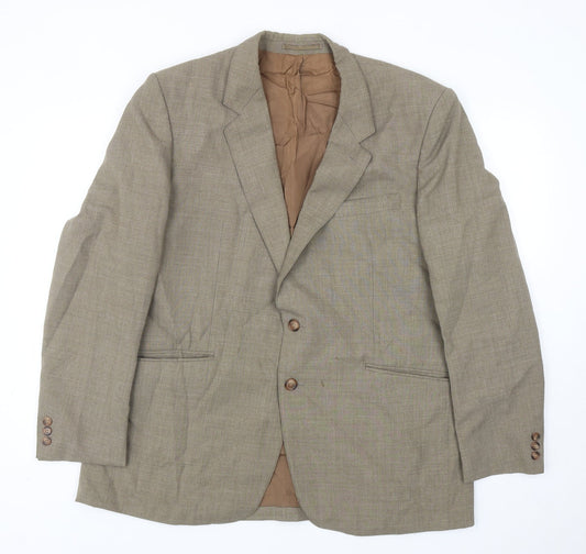 Luis Fabre Mens Brown Wool Jacket Blazer Size 40