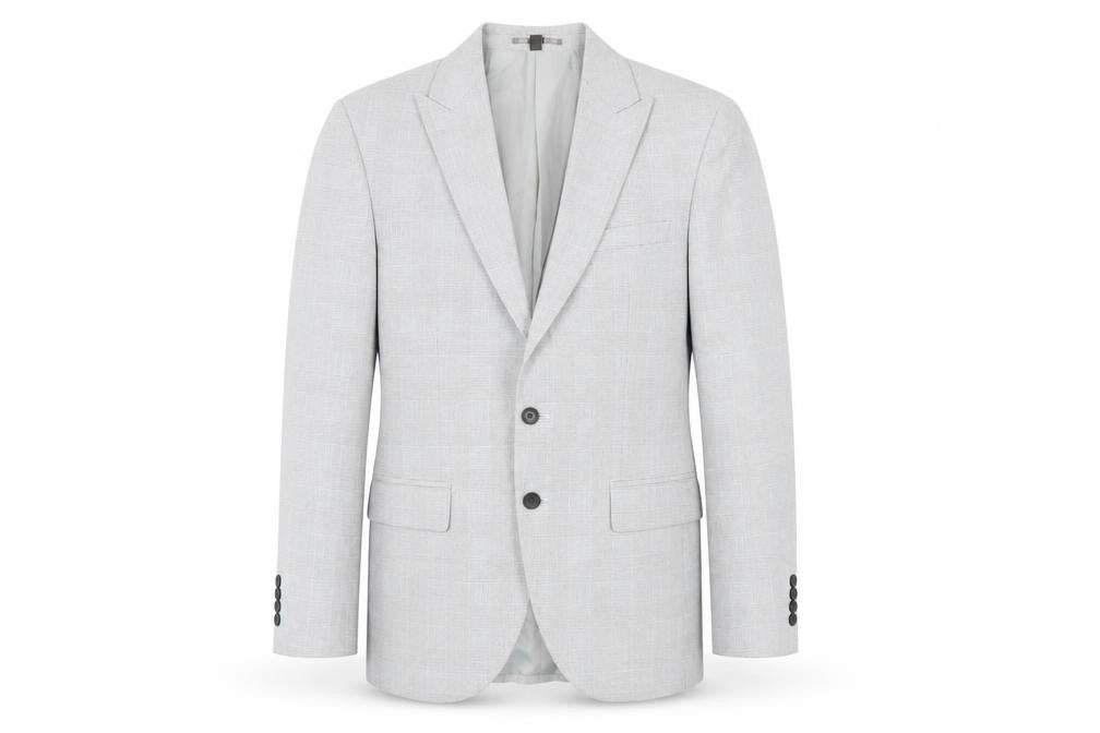 Marks & Spencer Mens Grey Plaid Polyester Jacket Blazer Size 40