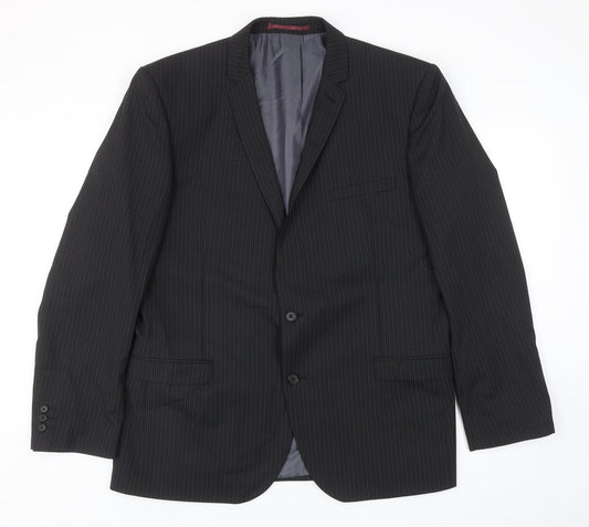 NEXT Mens Black Striped Wool Jacket Blazer Size 42