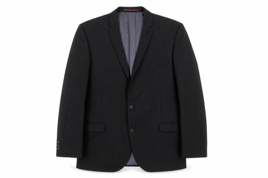 Next Mens Black Striped Wool Jacket Blazer Size 42