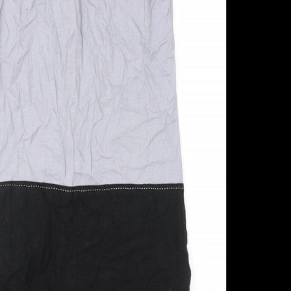 Next Womens Grey Colourblock Viscose Shift Size 10 V-Neck Button