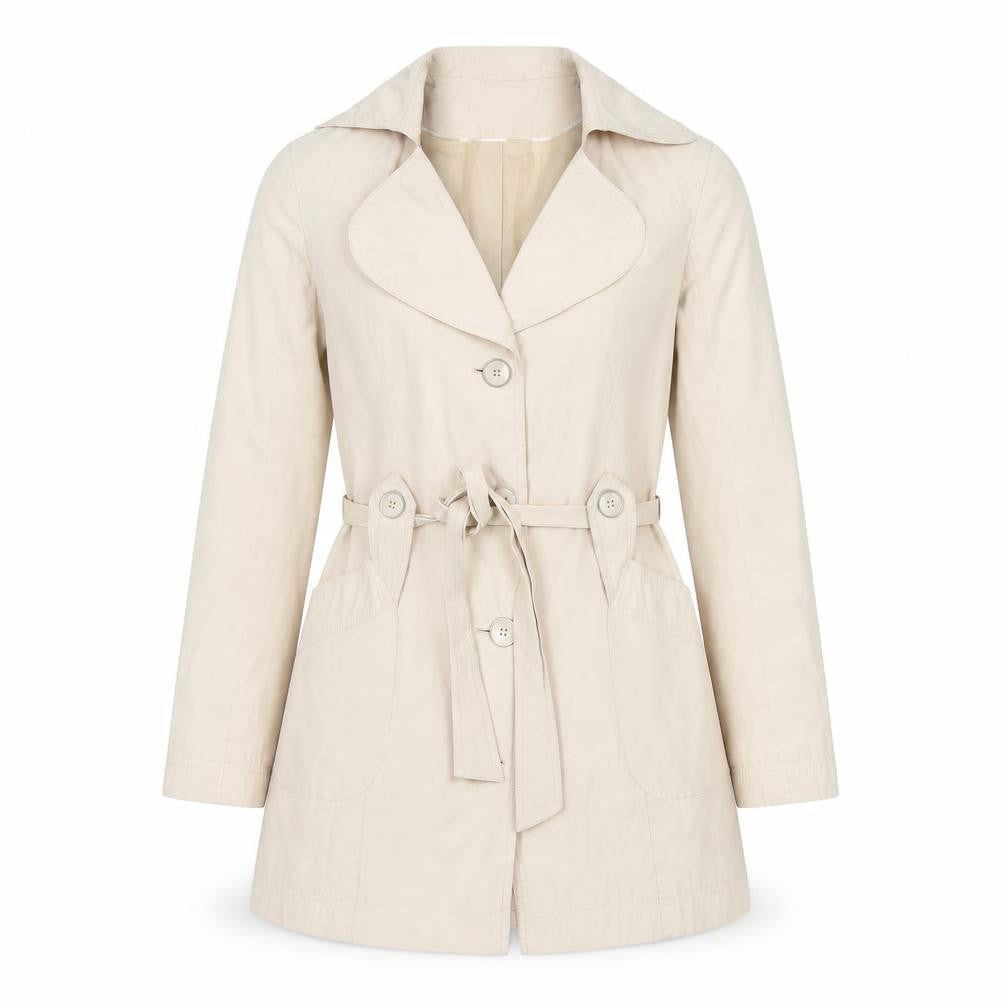 BHS Womens Beige Trench Coat Coat Size 10 Button