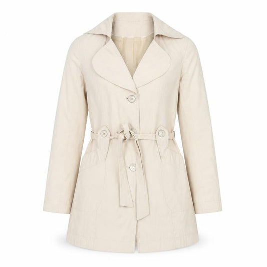 BHS Womens Beige Trench Coat Coat Size 10 Button