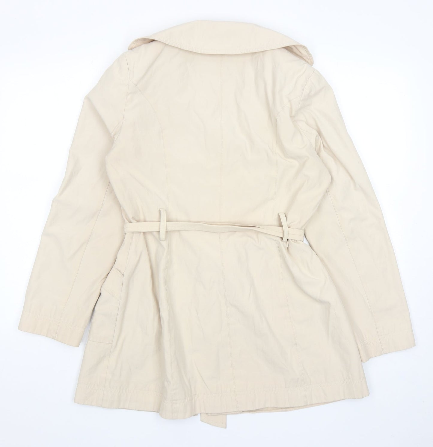 BHS Womens Beige Trench Coat Coat Size 10 Button