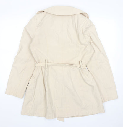 BHS Womens Beige Trench Coat Coat Size 10 Button