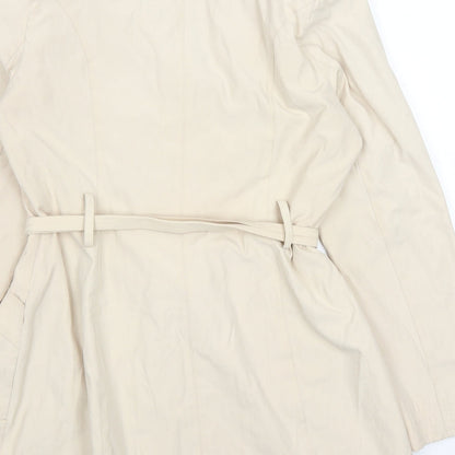 BHS Womens Beige Trench Coat Coat Size 10 Button