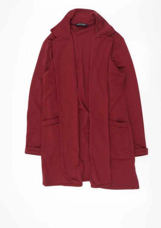 Select Womens Red Overcoat Jacket Size 10 Hook & Eye