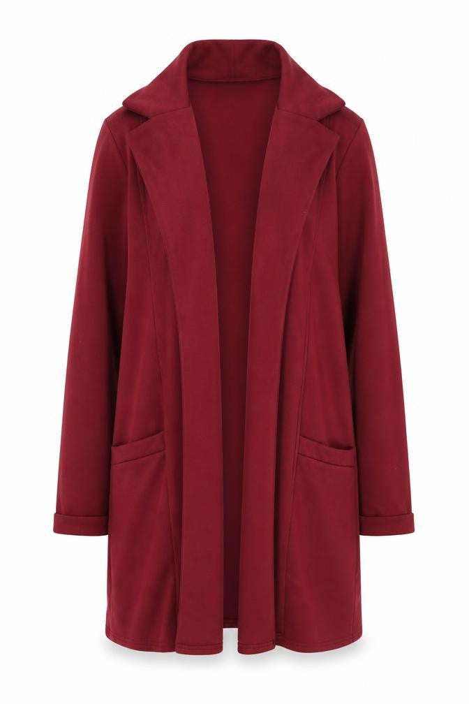 Select Womens Red Overcoat Jacket Size 10 Hook & Eye