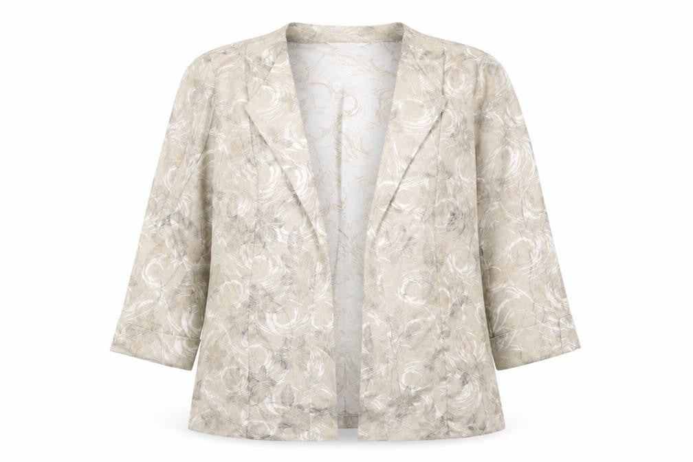 TanJay Womens Gold Floral Jacket Size 14 Hook & Eye