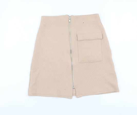 Atmosphere Womens Pink Polyester A-Line Skirt Size 8 Zip