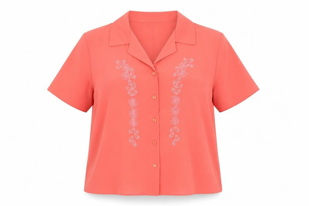 Berkertex Womens Orange Polyester Basic Button-Up Size 16 Collared