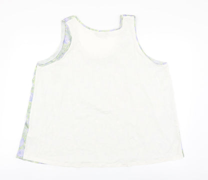 Marks & Spencer Womens Multicoloured Floral Polyester Basic Tank Size 18 Scoop Neck