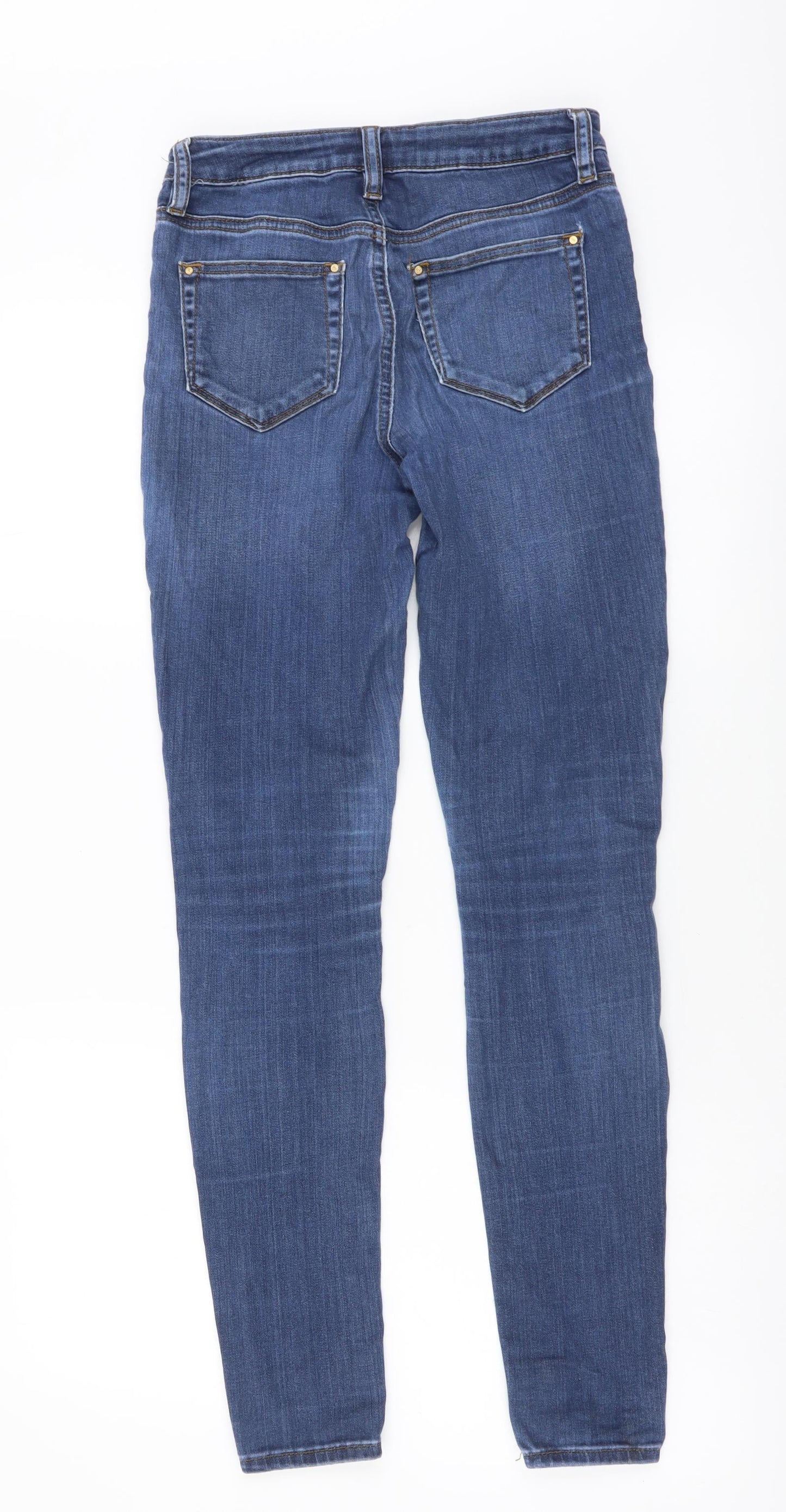 Waredenim Womens Blue Cotton Skinny Jeans Size 8 L28 in Regular Button