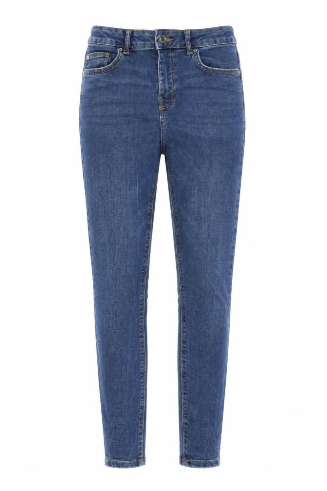 Denim & Co. Womens Blue Cotton Skinny Jeans Size 8 L28 in Regular Button