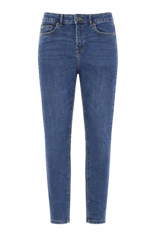 Denim & Co. Womens Blue Cotton Skinny Jeans Size 8 L28 in Regular Button