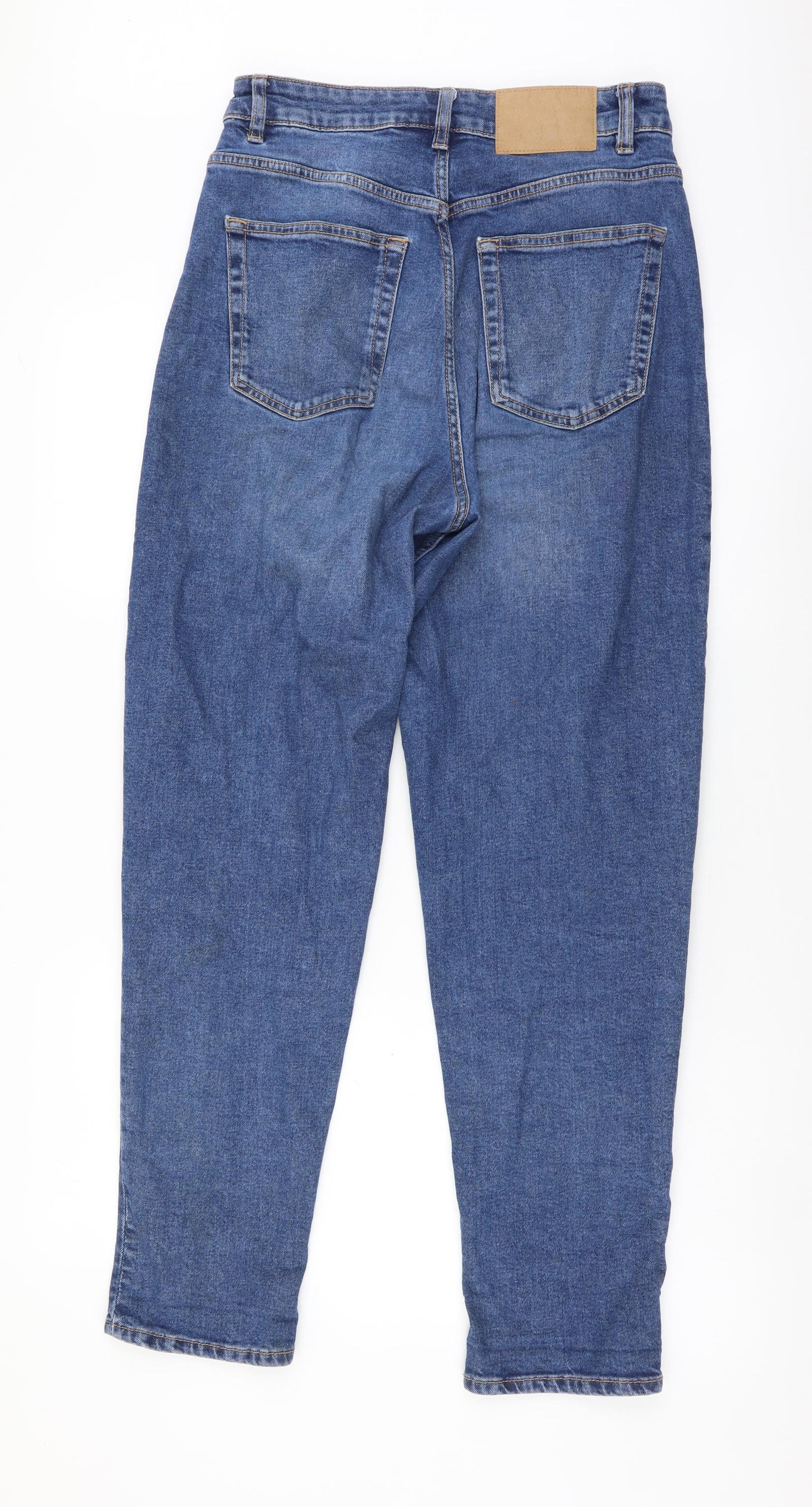 H&M Womens Blue Cotton Skinny Jeans Size M L28 in Regular Button