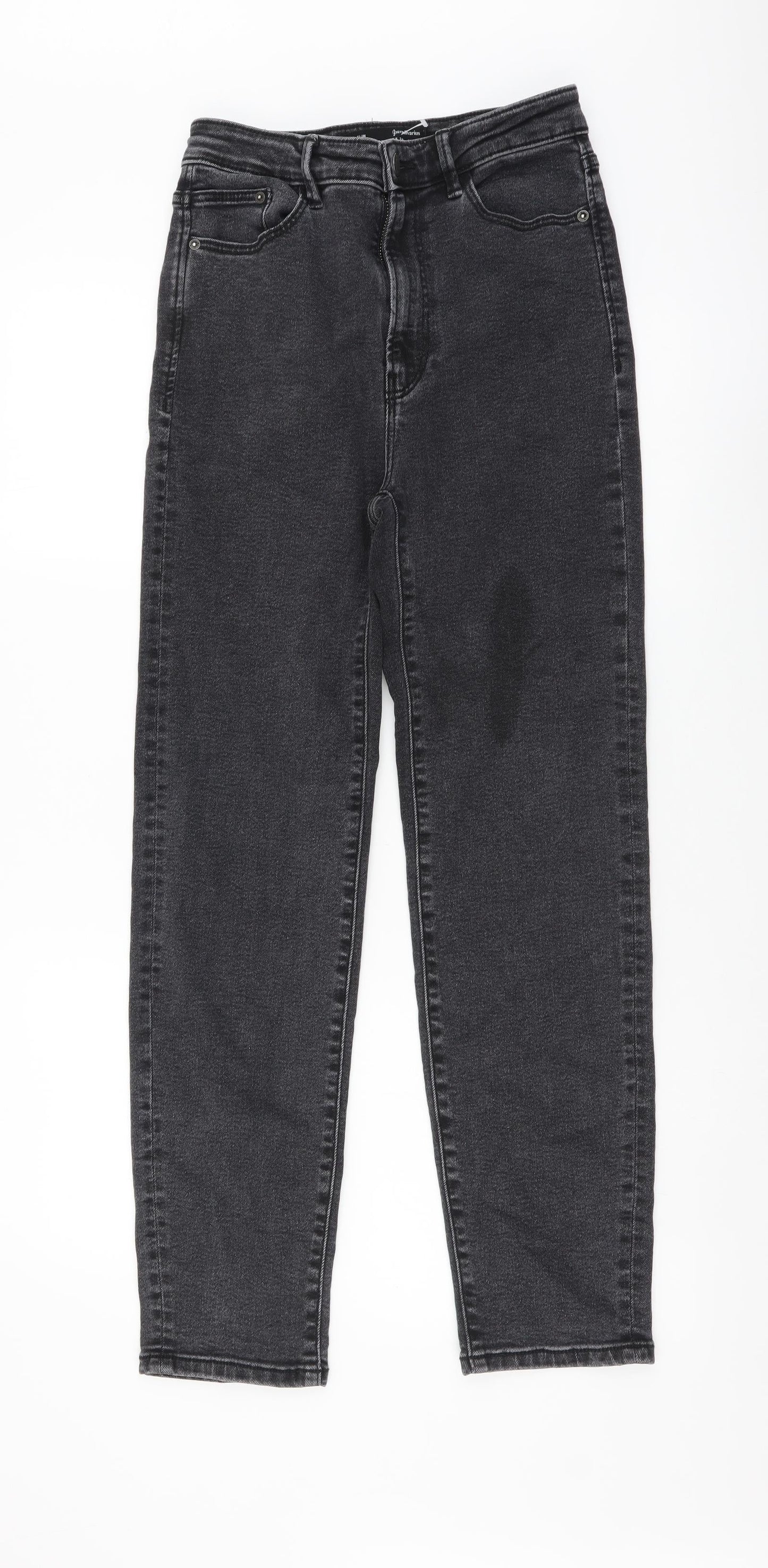 Stradivarius Womens Grey Cotton Skinny Jeans Size S L27 in Regular Button