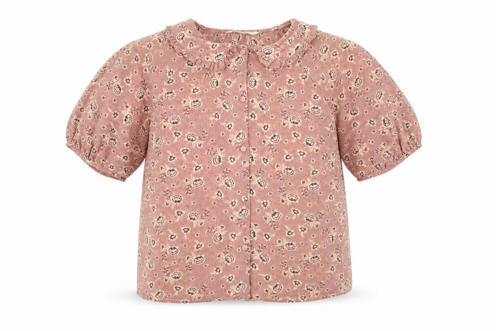 George Womens Pink Floral Polyester Basic Button-Up Size 8 Collared - Box Fit Shirt