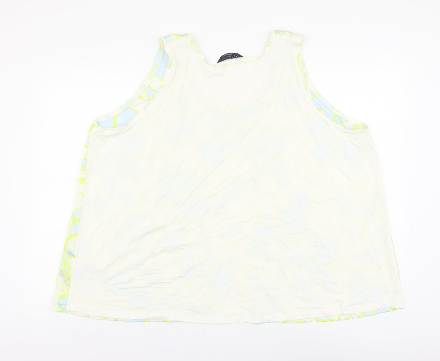 Marks and Spencer Womens Multicoloured Geometric Polyester Basic Tank Size 24 Scoop Neck