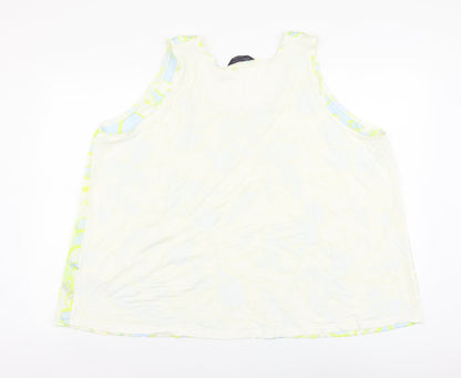 Marks & Spencer Womens Multicoloured Geometric Polyester Basic Tank Size 24 Scoop Neck