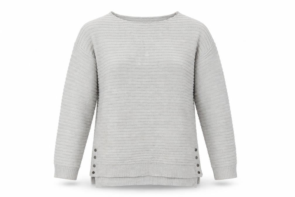Peacocks Womens Grey Round Neck Acrylic Pullover Jumper Size S