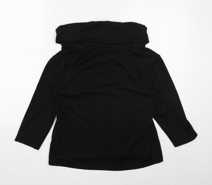 Classics Womens Black Roll Neck Polyester Pullover Jumper Size 14