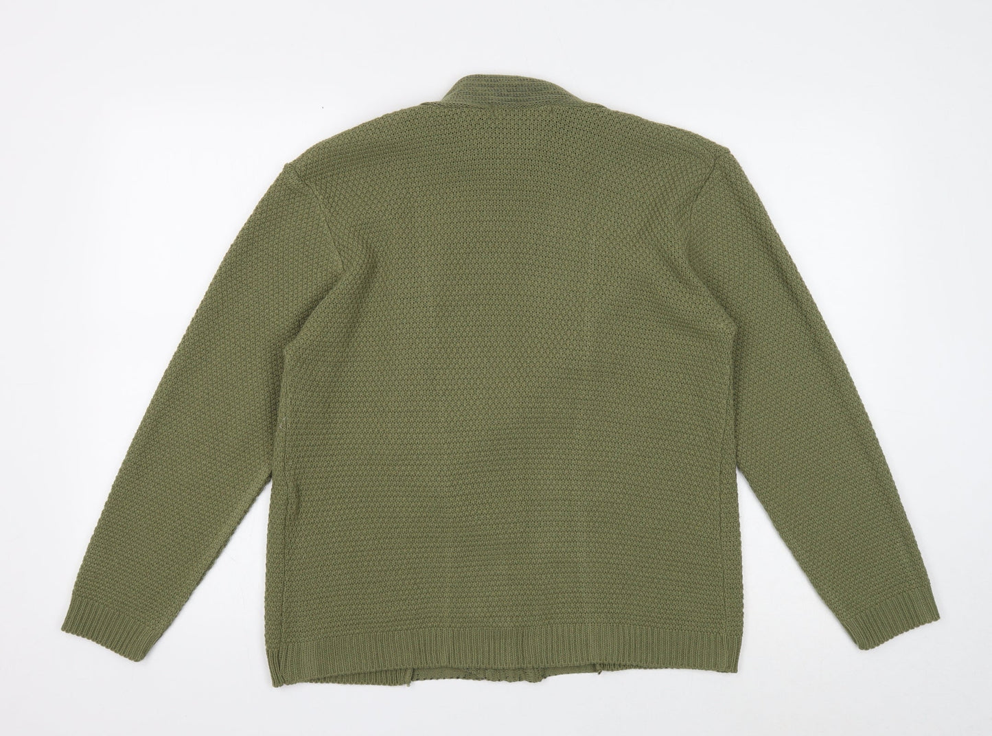 Pure and Natural Womens Green V-Neck Acrylic Cardigan Jumper Size M