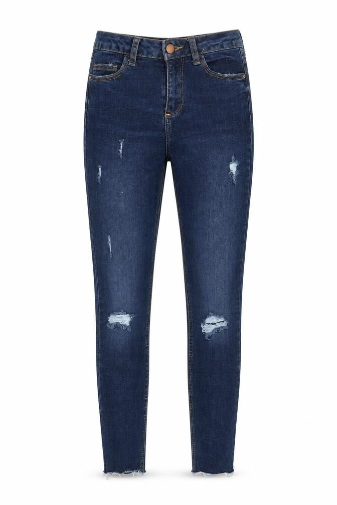 Denim & Co. Womens Blue Cotton Skinny Jeans Size 6 Regular Button