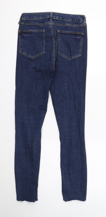Denim & Co. Womens Blue Cotton Skinny Jeans Size 6 Regular Button