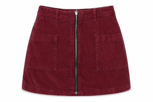 Topshop Womens Purple Cotton Mini Skirt Size 6 Zip