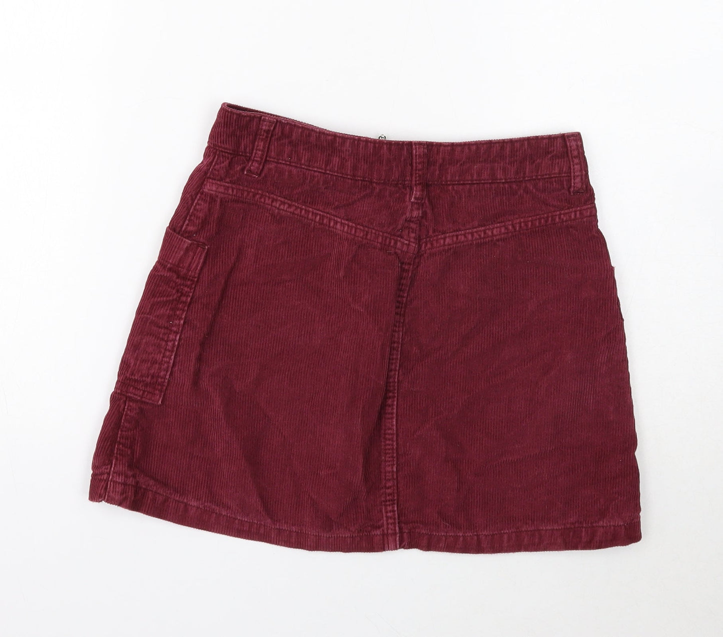 Topshop Womens Purple Cotton Mini Skirt Size 6 Zip