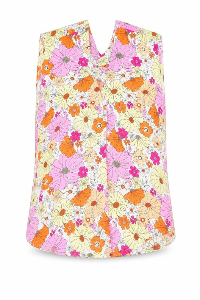 Marks & Spencer Womens Multicoloured Floral Polyester Basic Tank Size 6 V-Neck