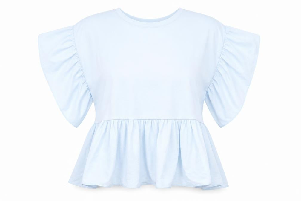 Primark Womens Blue Cotton Basic T-Shirt Size S Crew Neck