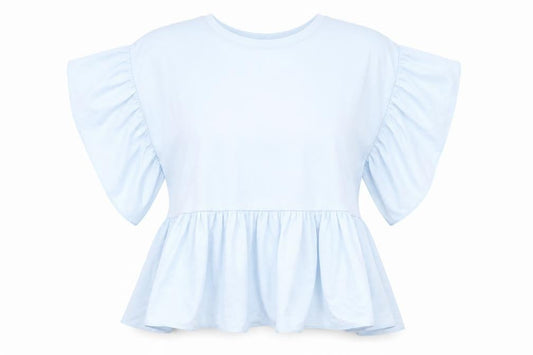 Primark Womens Blue Cotton Basic T-Shirt Size S Crew Neck