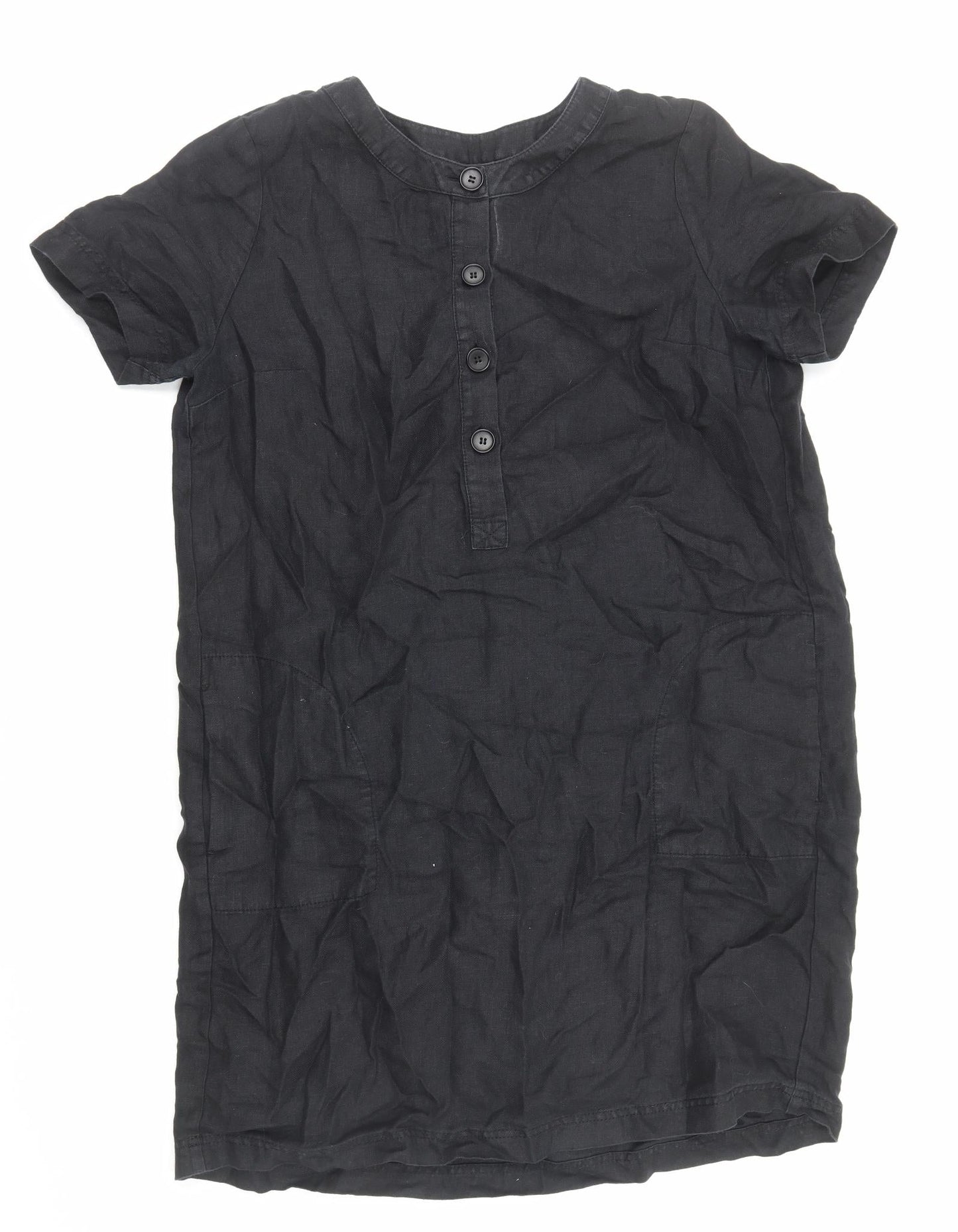 Preworn Womens Black Cotton Shift Size L Round Neck Pullover