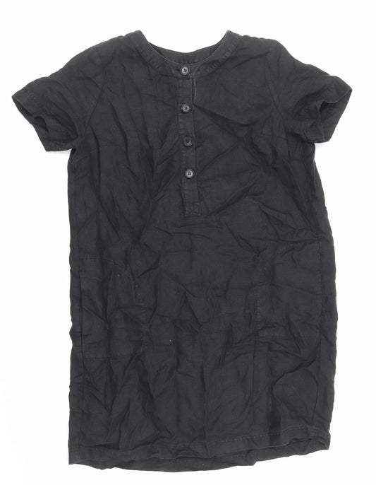 Preworn Womens Black Cotton Shift Size L Round Neck Pullover