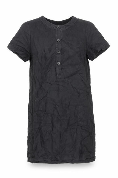 Womens Black Cotton Shift Size L Round Neck Pullover